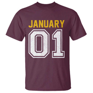 Funny January 01 New Years Eve Party T Shirt TS11 Maroon Print Your Wear