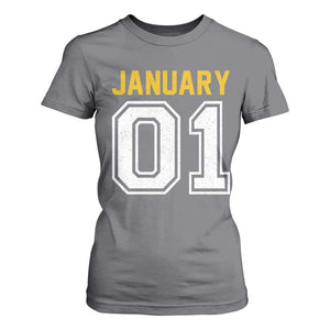 Funny January 01 New Years Eve Party T Shirt For Women TS11 Charcoal Print Your Wear