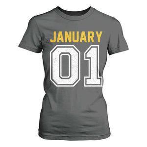 Funny January 01 New Years Eve Party T Shirt For Women TS11 Dark Heather Print Your Wear