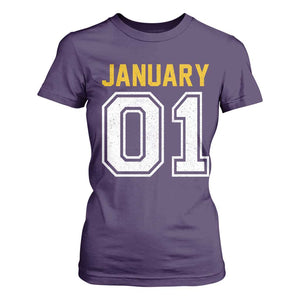 Funny January 01 New Years Eve Party T Shirt For Women TS11 Purple Print Your Wear