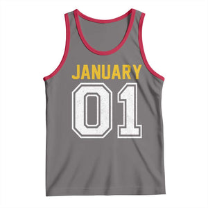 Funny January 01 New Years Eve Party Tank Top TS11 Deep Heather Red Print Your Wear