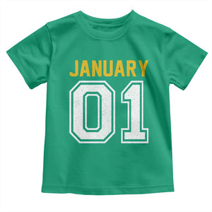 Funny January 01 New Years Eve Party Toddler T Shirt TS11 Irish Green Print Your Wear