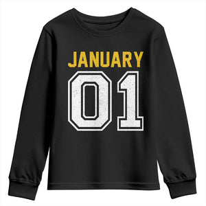 Funny January 01 New Years Eve Party Youth Sweatshirt TS11 Black Print Your Wear