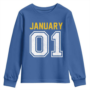 Funny January 01 New Years Eve Party Youth Sweatshirt TS11 Royal Blue Print Your Wear