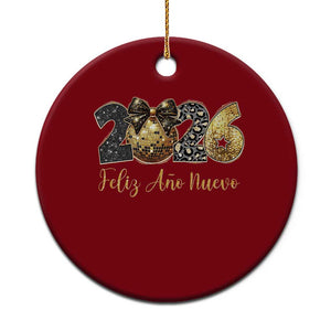 Spanish New Year 2026 Ceramic Ornament Feliz Ano Nuevo NYE Party Disco Ball TS11 1pc Red Print Your Wear
