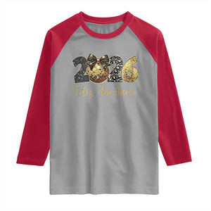 Spanish New Year 2026 Raglan Shirt Feliz Ano Nuevo NYE Party Disco Ball TS11 Sport Gray Red Print Your Wear