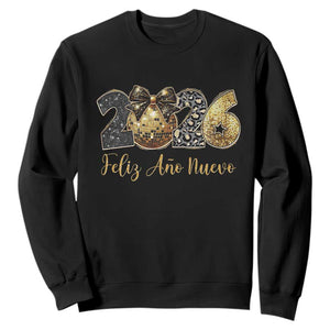 Spanish New Year 2026 Sweatshirt Feliz Ano Nuevo NYE Party Disco Ball TS11 Black Print Your Wear