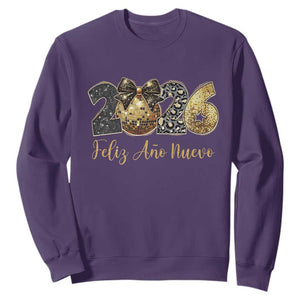 Spanish New Year 2026 Sweatshirt Feliz Ano Nuevo NYE Party Disco Ball TS11 Purple Print Your Wear