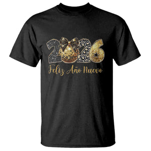 Spanish New Year 2026 T Shirt Feliz Ano Nuevo NYE Party Disco Ball TS11 Black Print Your Wear