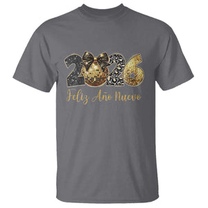 Spanish New Year 2026 T Shirt Feliz Ano Nuevo NYE Party Disco Ball TS11 Charcoal Print Your Wear