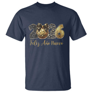Spanish New Year 2026 T Shirt Feliz Ano Nuevo NYE Party Disco Ball TS11 Navy Print Your Wear