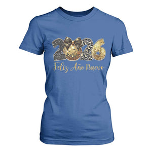 Spanish New Year 2026 T Shirt For Women Feliz Ano Nuevo NYE Party Disco Ball TS11 Royal Blue Print Your Wear