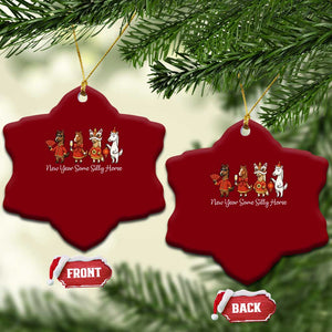 Funny Chinese New Year 2026 Ceramic Ornament New Year Same Silly Horse TS11 Print Your Wear