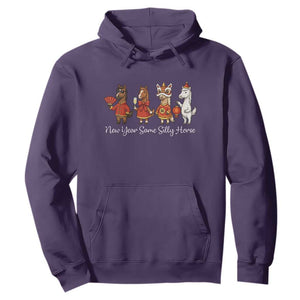 Funny Chinese New Year 2026 Hoodie New Year Same Silly Horse TS11 Purple Print Your Wear
