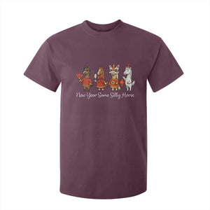 Funny Chinese New Year 2026 T Shirt For Kid New Year Same Silly Horse TS11 Maroon Print Your Wear