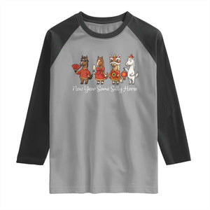 Funny Chinese New Year 2026 Raglan Shirt New Year Same Silly Horse TS11 Sport Gray Black Print Your Wear