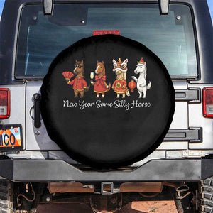 Funny Chinese New Year 2026 Spare Tire Cover New Year Same Silly Horse TS11 No hole Black Print Your Wear
