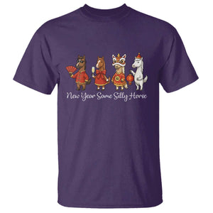 Funny Chinese New Year 2026 T Shirt New Year Same Silly Horse TS11 Purple Print Your Wear