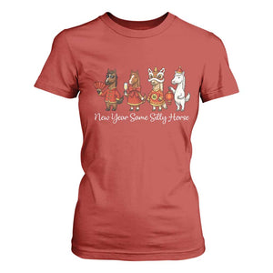 Funny Chinese New Year 2026 T Shirt For Women New Year Same Silly Horse TS11 Red Print Your Wear