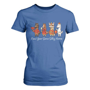 Funny Chinese New Year 2026 T Shirt For Women New Year Same Silly Horse TS11 Royal Blue Print Your Wear