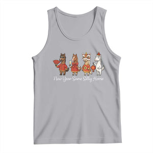 Funny Chinese New Year 2026 Tank Top New Year Same Silly Horse TS11 Athletic Heather Print Your Wear