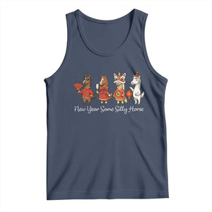 Funny Chinese New Year 2026 Tank Top New Year Same Silly Horse TS11 Navy Print Your Wear