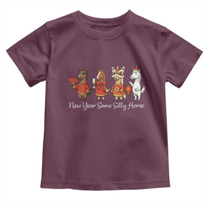 Funny Chinese New Year 2026 Toddler T Shirt New Year Same Silly Horse TS11 Maroon Print Your Wear