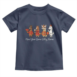 Funny Chinese New Year 2026 Toddler T Shirt New Year Same Silly Horse TS11 Navy Print Your Wear