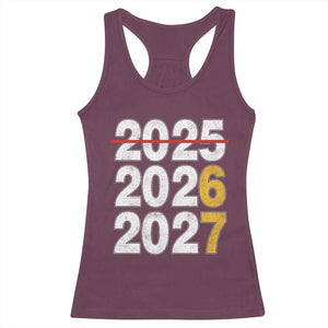 Funny 67 New Year Racerback Tank Top Happy New Year 2026 2027 Six Seven Meme TS11 Maroon Print Your Wear