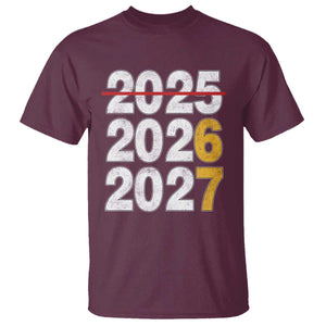 Funny 67 New Year T Shirt Happy New Year 2026 2027 Six Seven Meme TS11 Maroon Print Your Wear