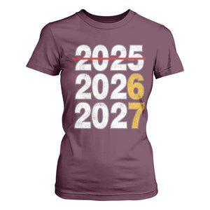 Funny 67 New Year T Shirt For Women Happy New Year 2026 2027 Six Seven Meme TS11 Maroon Print Your Wear