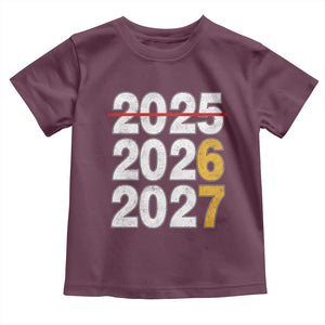 Funny 67 New Year Toddler T Shirt Happy New Year 2026 2027 Six Seven Meme TS11 Maroon Print Your Wear