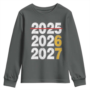 Funny 67 New Year Youth Sweatshirt Happy New Year 2026 2027 Six Seven Meme TS11 Dark Heather Print Your Wear