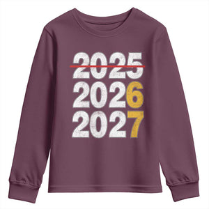 Funny 67 New Year Youth Sweatshirt Happy New Year 2026 2027 Six Seven Meme TS11 Maroon Print Your Wear