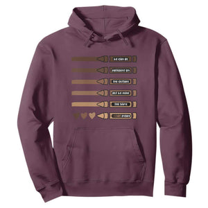 Melanin Black Teacher Hoodie We Can Be Different On The Outside But We Have The Same Heart Inside TS11 Maroon Print Your Wear