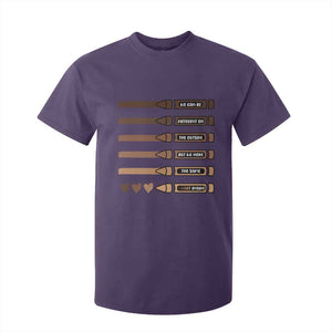 Melanin Black Teacher T Shirt For Kid We Can Be Different On The Outside But We Have The Same Heart Inside TS11 Purple Print Your Wear