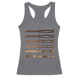 Melanin Black Teacher Racerback Tank Top We Can Be Different On The Outside But We Have The Same Heart Inside TS11 Charcoal Print Your Wear