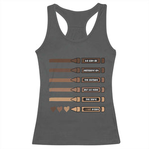 Melanin Black Teacher Racerback Tank Top We Can Be Different On The Outside But We Have The Same Heart Inside TS11 Dark Heather Print Your Wear