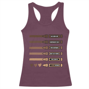 Melanin Black Teacher Racerback Tank Top We Can Be Different On The Outside But We Have The Same Heart Inside TS11 Maroon Print Your Wear