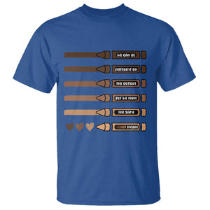 Melanin Black Teacher T Shirt We Can Be Different On The Outside But We Have The Same Heart Inside TS11 Royal Blue Print Your Wear