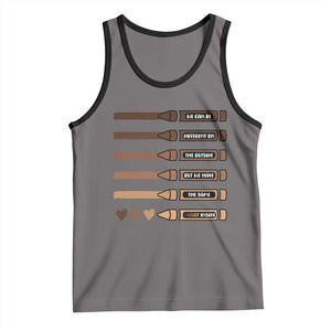 Melanin Black Teacher Tank Top We Can Be Different On The Outside But We Have The Same Heart Inside TS11 Deep Heather Black Print Your Wear
