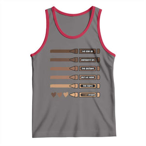 Melanin Black Teacher Tank Top We Can Be Different On The Outside But We Have The Same Heart Inside TS11 Deep Heather Red Print Your Wear