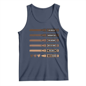 Melanin Black Teacher Tank Top We Can Be Different On The Outside But We Have The Same Heart Inside TS11 Navy Print Your Wear