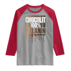 Funny Chocolit 100% Raglan Shirt African American Melanin Black Pride TS11 Sport Gray Red Print Your Wear