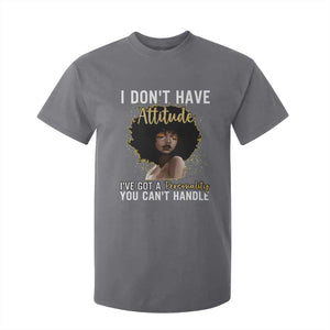 Proud Black African American T Shirt For Kid I Don't Have Attitude I've Got A Personality Glitter Print TS11 Charcoal Print Your Wear