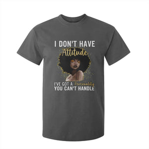 Proud Black African American T Shirt For Kid I Don't Have Attitude I've Got A Personality Glitter Print TS11 Dark Heather Print Your Wear