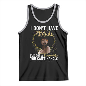 Proud Black African American Tank Top I Don't Have Attitude I've Got A Personality Glitter Print TS11 Black Athletic Heather Print Your Wear