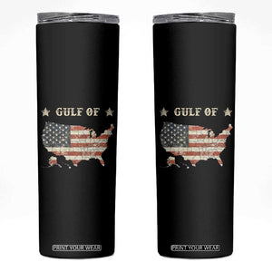 Trump 2025 Gulf Of USA American Flag Skinny Tumbler TS11 Black Print Your Wear