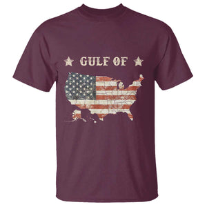 Trump 2025 Gulf Of USA American Flag T Shirt TS11 Maroon Print Your Wear