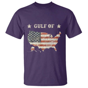 Trump 2025 Gulf Of USA American Flag T Shirt TS11 Purple Print Your Wear